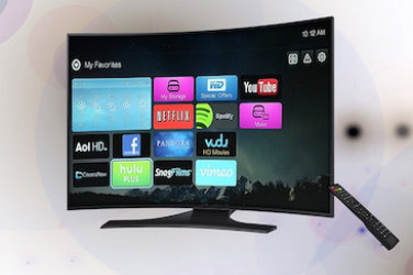 Icons on a TV screen. Some of them are Netflix, YouTube and Pandora