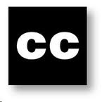 Closed caption symbol. The letters -cc- in white over a black background.