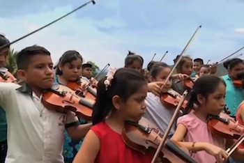 Children playing violin
