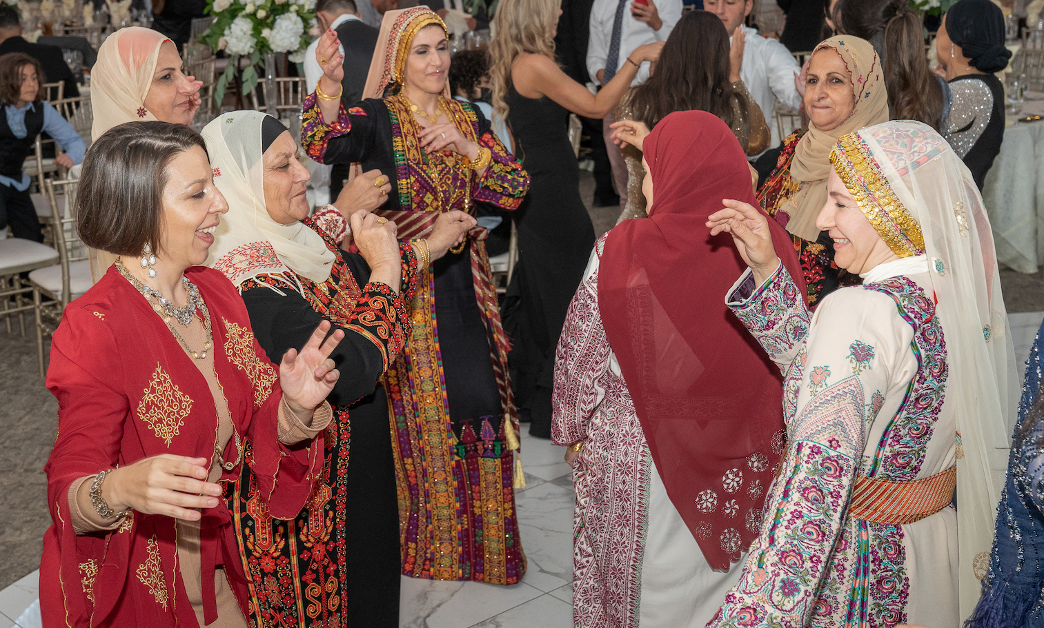 Mickela dancing with an Arab woman