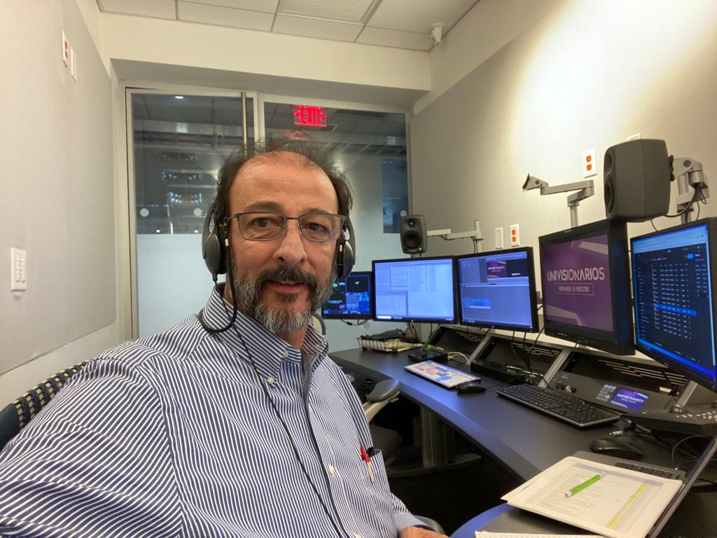Sergio in the audio description booth