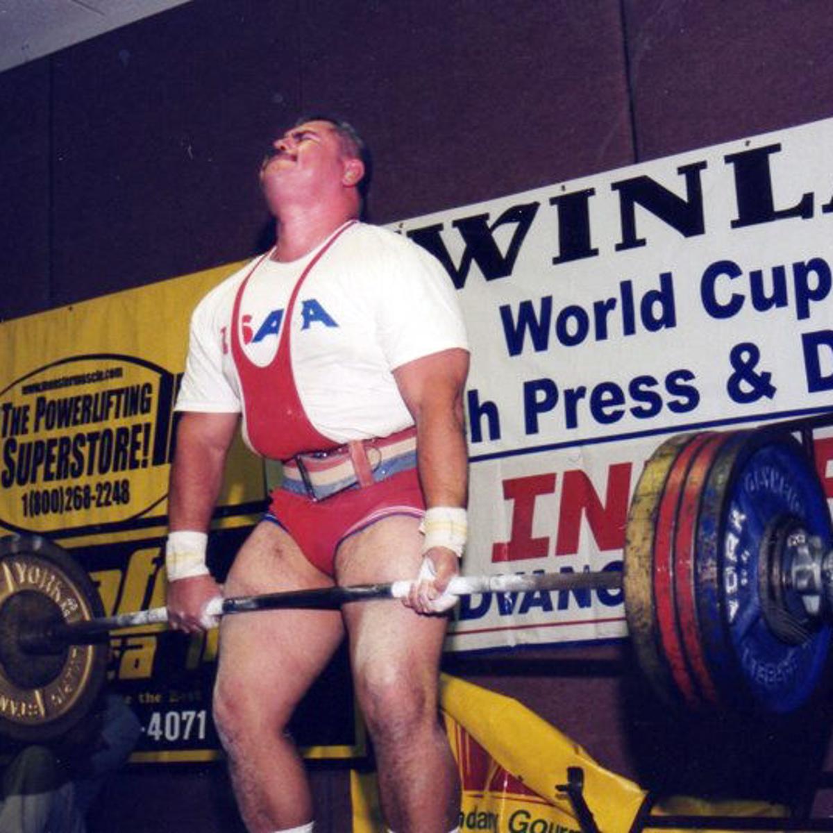 Cody Colchado lifting weights. Credit: U.S. Association of Blind Athletes.