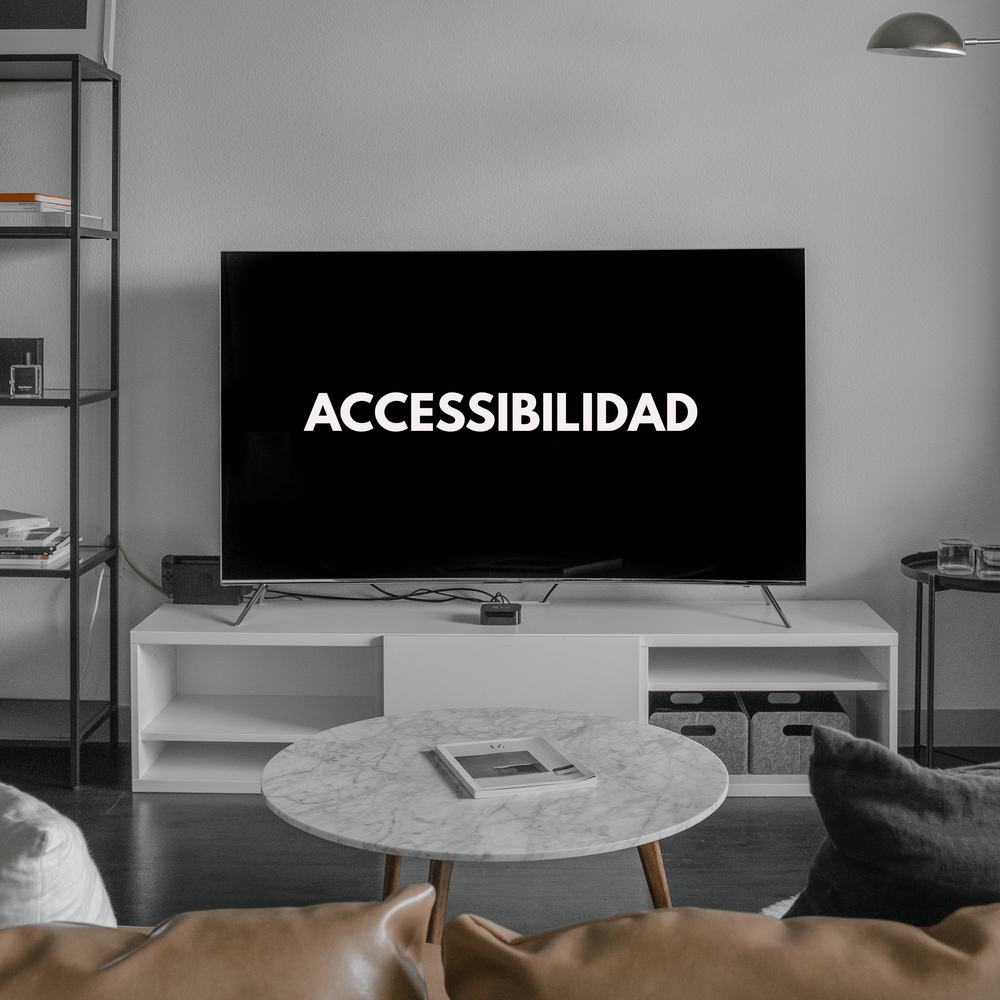 a Tv with a sign that says