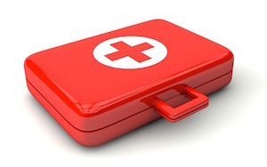 Red first-aid kit